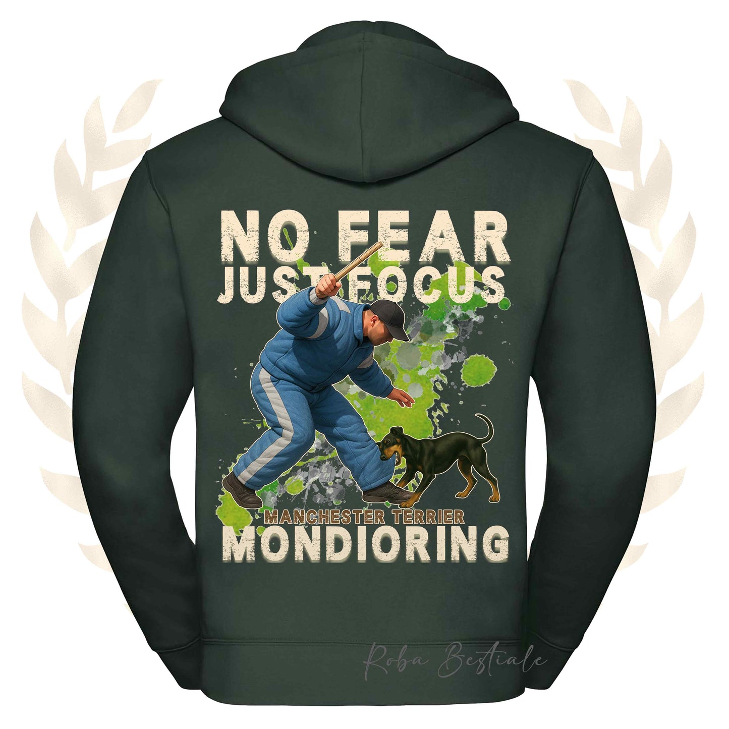Felpa MONDIO ATTACK2 - MANCHESTER TERRIER - Cappuccio e Zip, Uomo o Donna, in tanti colori - dalla XS alla 5XL