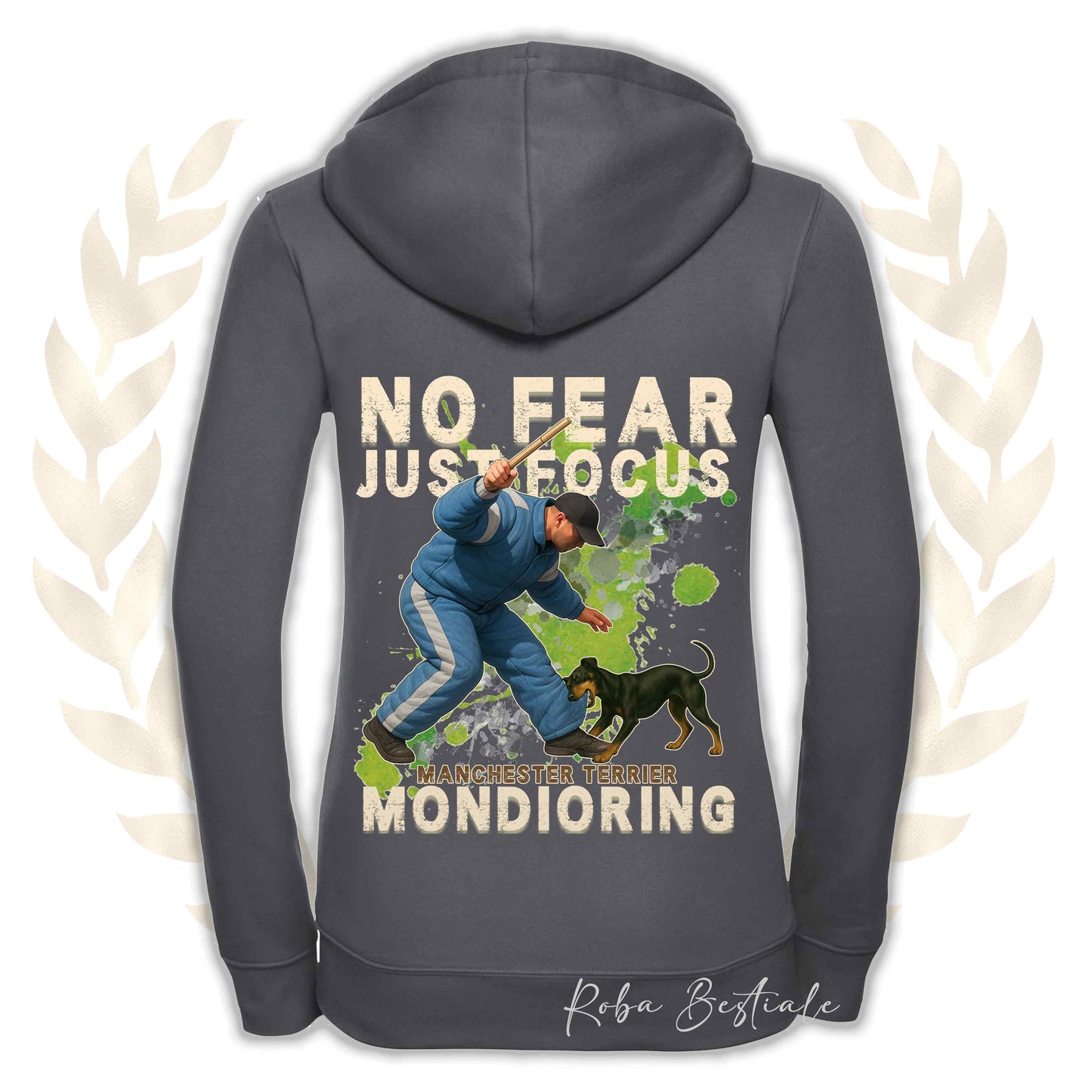 Felpa MONDIO ATTACK2 - MANCHESTER TERRIER - Cappuccio e Zip, Uomo o Donna, in tanti colori - dalla XS alla 5XL