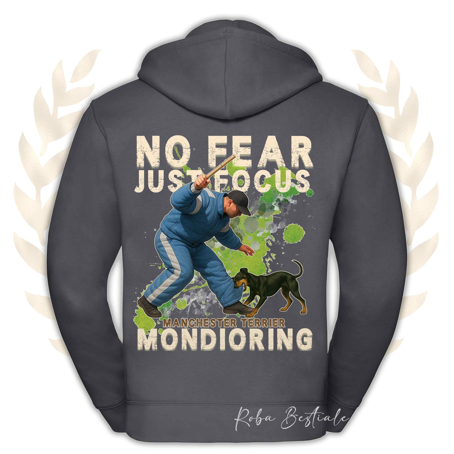 Felpa MONDIO ATTACK2 - MANCHESTER TERRIER - Cappuccio e Zip, Uomo o Donna, in tanti colori - dalla XS alla 5XL