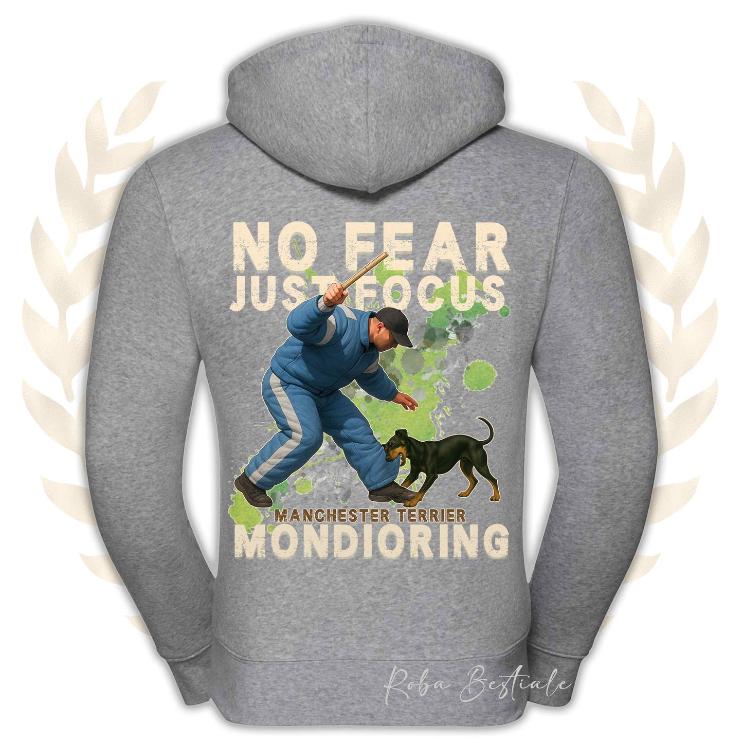 Felpa MONDIO ATTACK2 - MANCHESTER TERRIER - Cappuccio e Zip, Uomo o Donna, in tanti colori - dalla XS alla 5XL