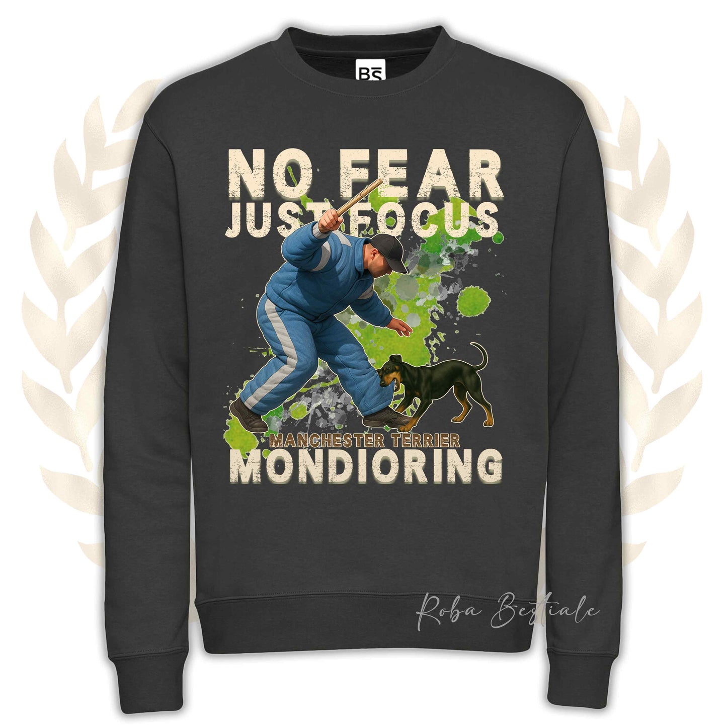 Felpa MONDIO ATTACK2 - MANCHESTER TERRIER - Girocollo, Unisex, in tanti colori! - dalla XS alla 3XL