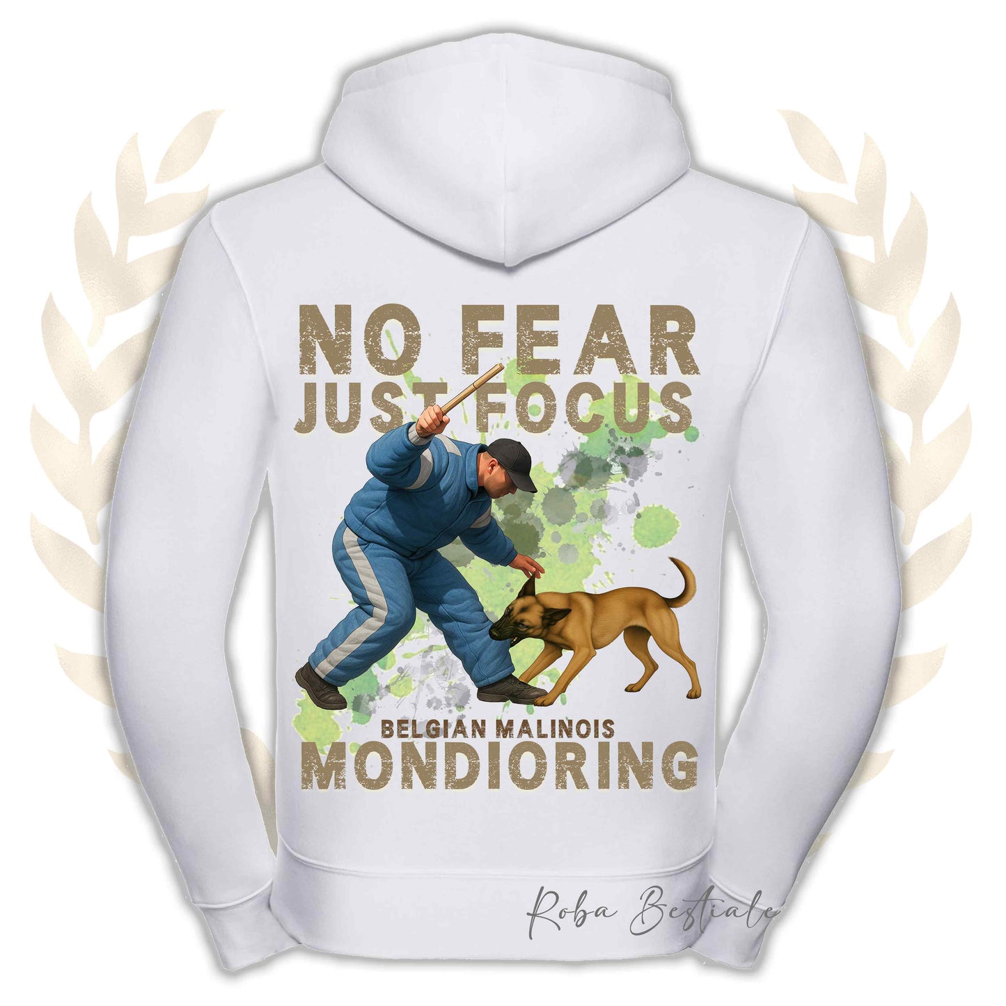 Felpa MONDIO ATTACK2 - PASTORE BELGA MALINOIS - Cappuccio e Zip, Uomo o Donna, in tanti colori - dalla XS alla 5XL