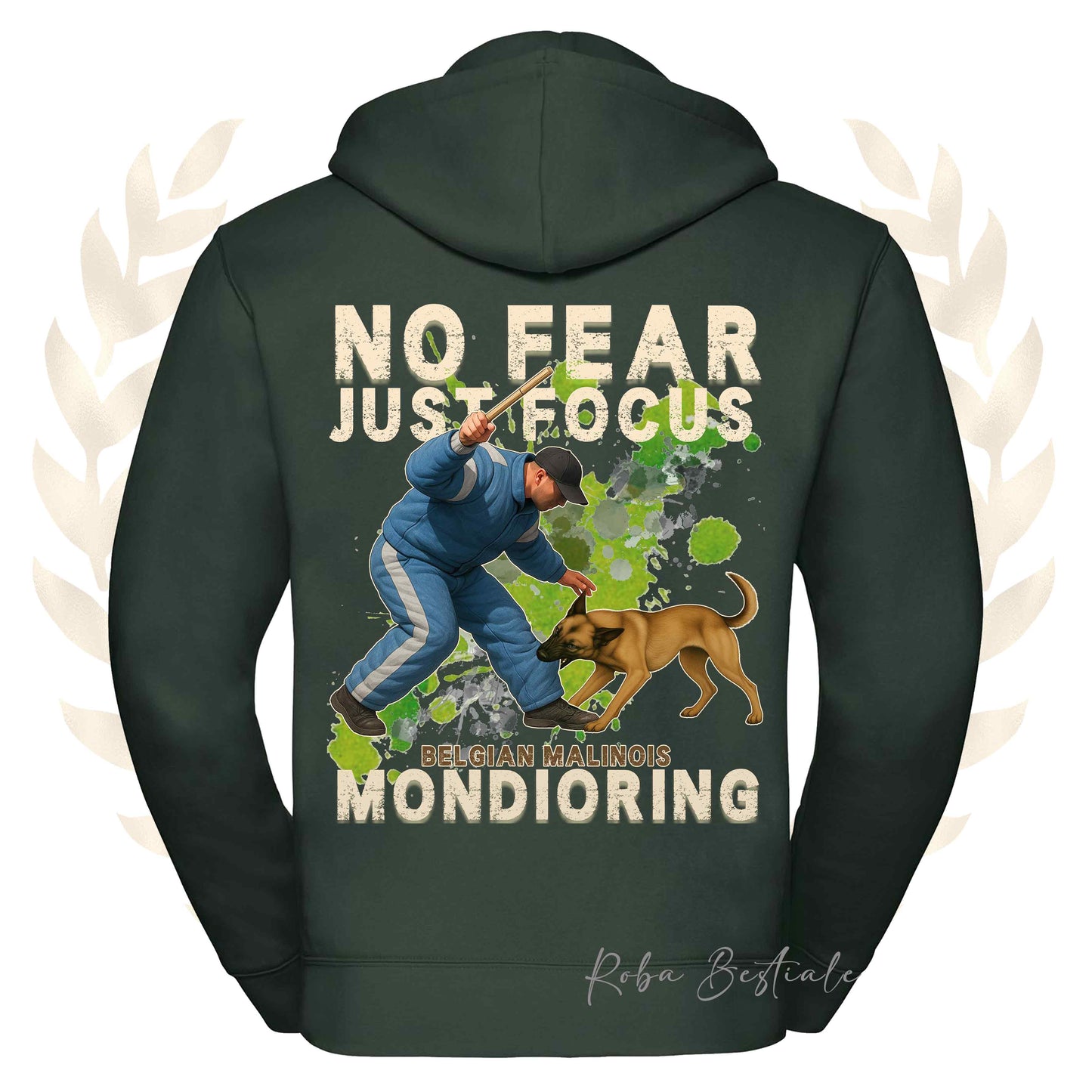 Felpa MONDIO ATTACK2 - PASTORE BELGA MALINOIS - Cappuccio e Zip, Uomo o Donna, in tanti colori - dalla XS alla 5XL