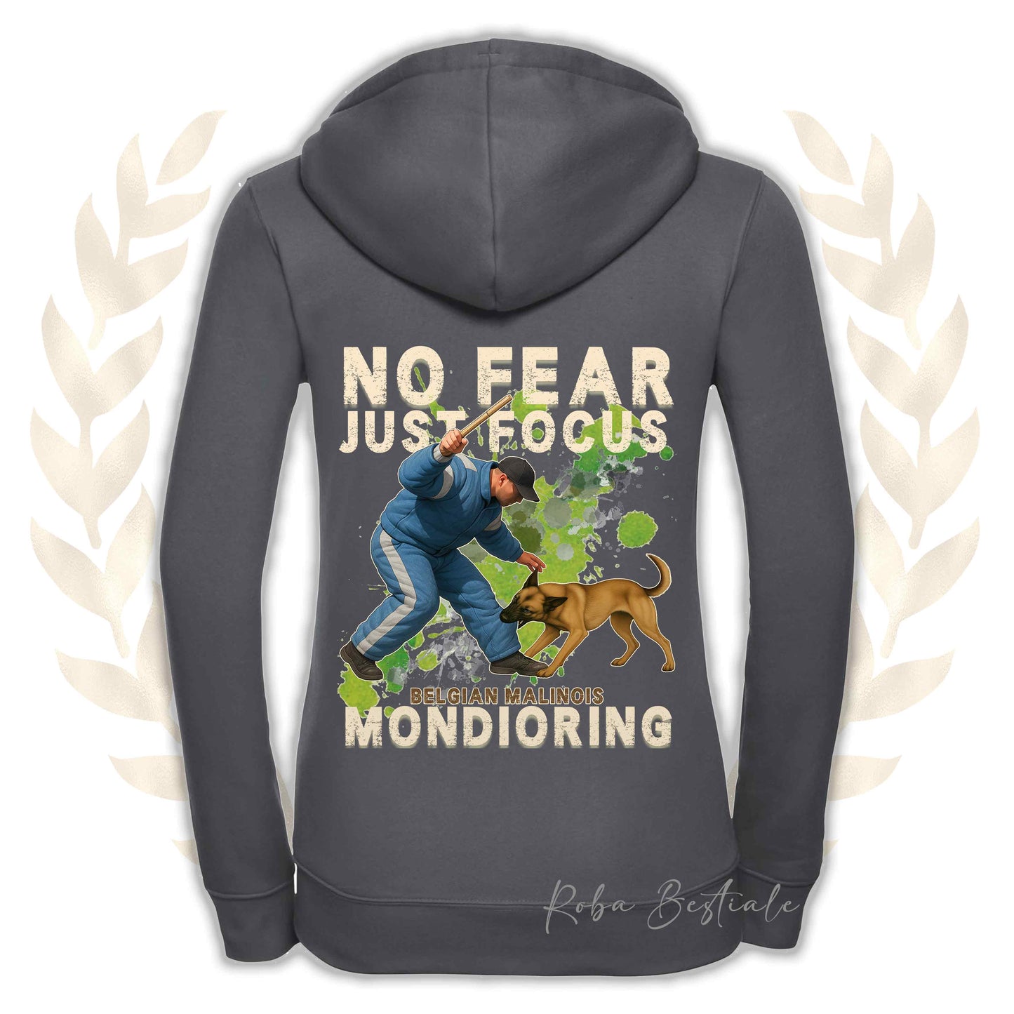 Felpa MONDIO ATTACK2 - PASTORE BELGA MALINOIS - Cappuccio e Zip, Uomo o Donna, in tanti colori - dalla XS alla 5XL
