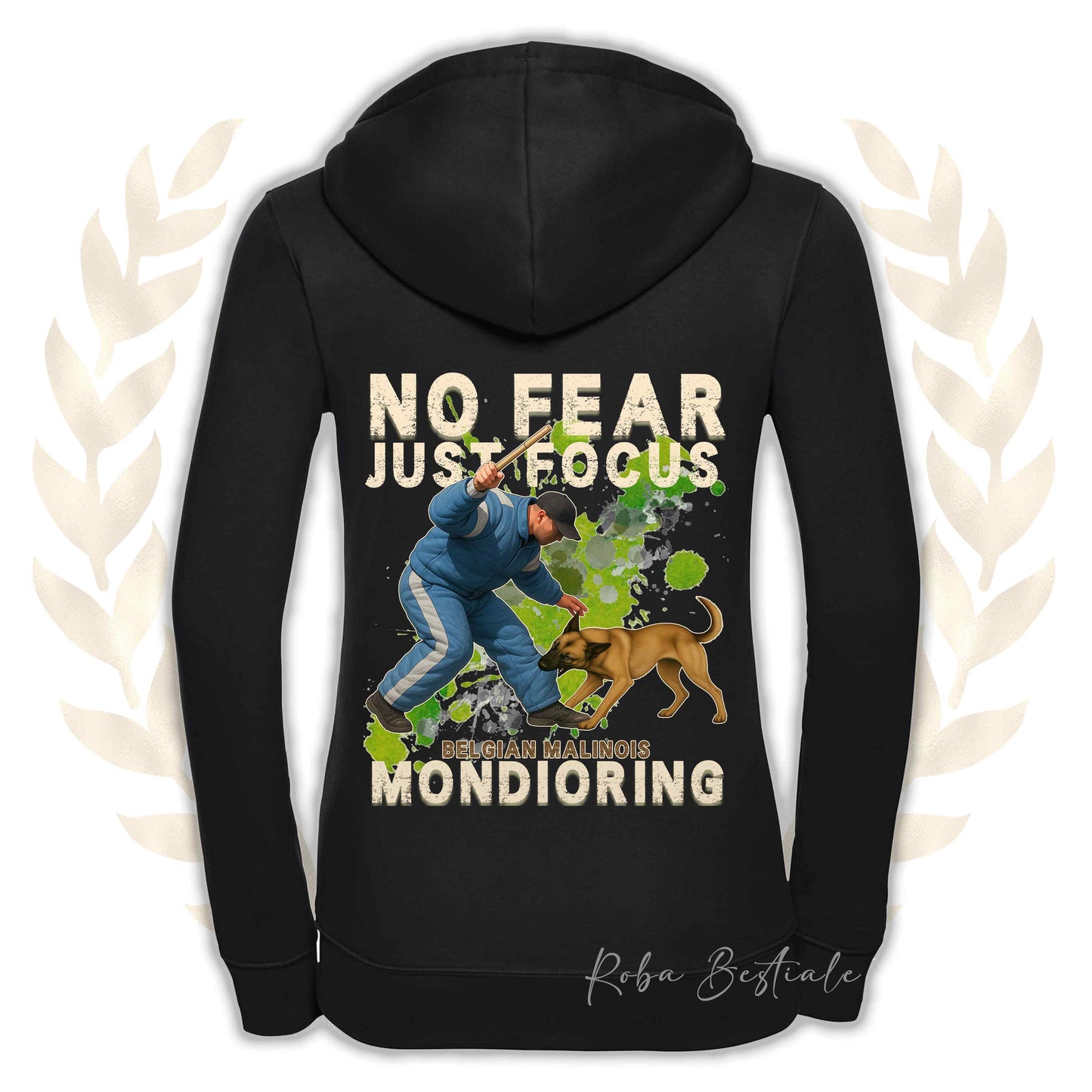 Felpa MONDIO ATTACK2 - PASTORE BELGA MALINOIS - Cappuccio e Zip, Uomo o Donna, in tanti colori - dalla XS alla 5XL