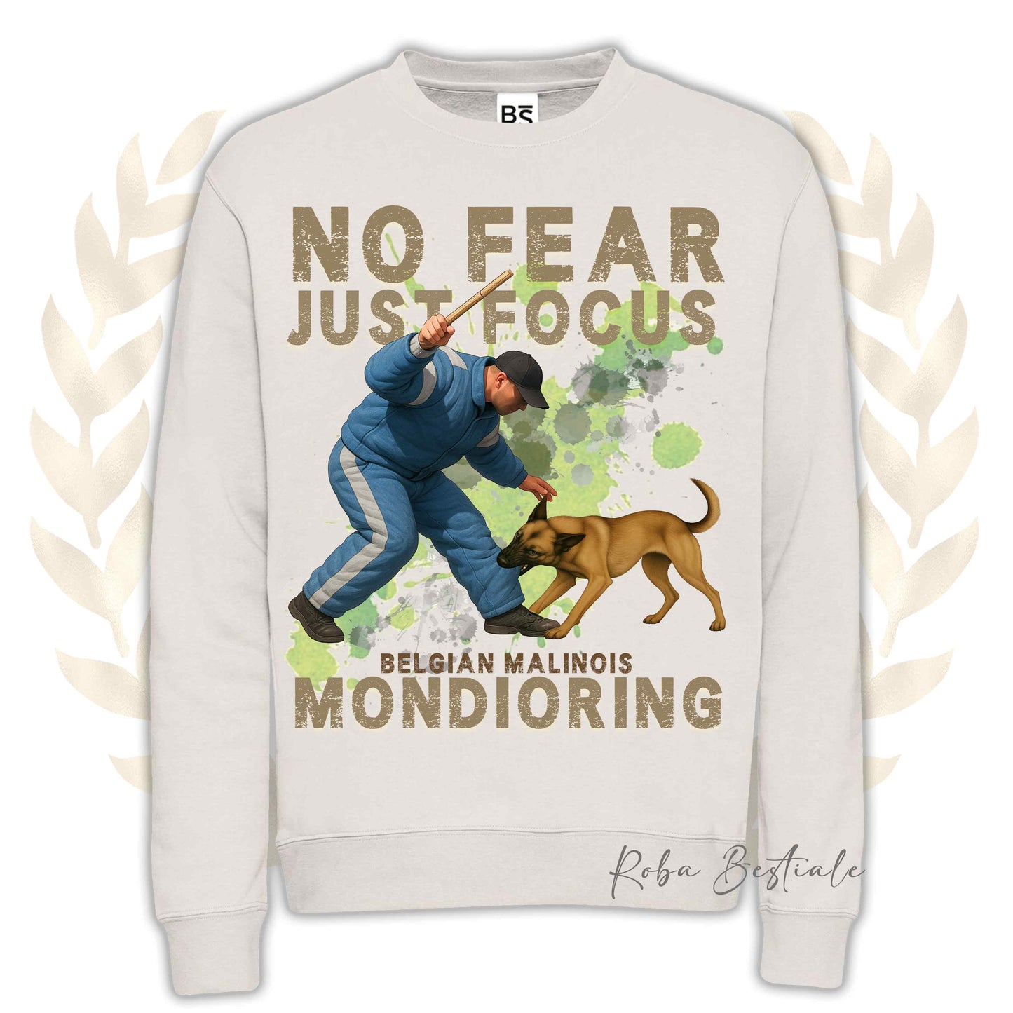 Felpa MONDIO ATTACK2 - PASTORE BELGA MALINOIS - Girocollo, Unisex, in tanti colori! - dalla XS alla 3XL