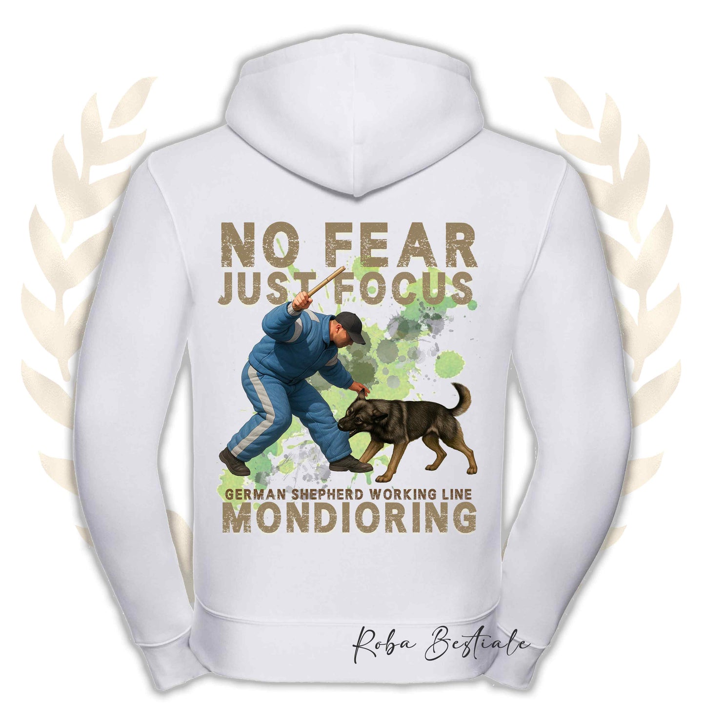 Felpa MONDIO ATTACK2 - PASTORE TEDESCO Da Lavoro "Grigione" - Cappuccio e Zip, Uomo o Donna, in tanti colori - dalla XS alla 5XL