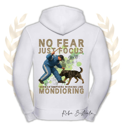 Felpa MONDIO ATTACK2 - PASTORE TEDESCO Da Lavoro "Grigione" - Cappuccio e Zip, Uomo o Donna, in tanti colori - dalla XS alla 5XL