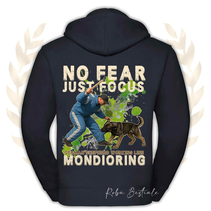 Felpa MONDIO ATTACK2 - PASTORE TEDESCO Da Lavoro "Grigione" - Cappuccio e Zip, Uomo o Donna, in tanti colori - dalla XS alla 5XL