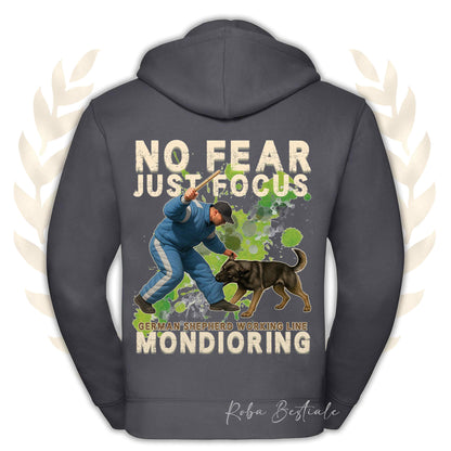 Felpa MONDIO ATTACK2 - PASTORE TEDESCO Da Lavoro "Grigione" - Cappuccio e Zip, Uomo o Donna, in tanti colori - dalla XS alla 5XL