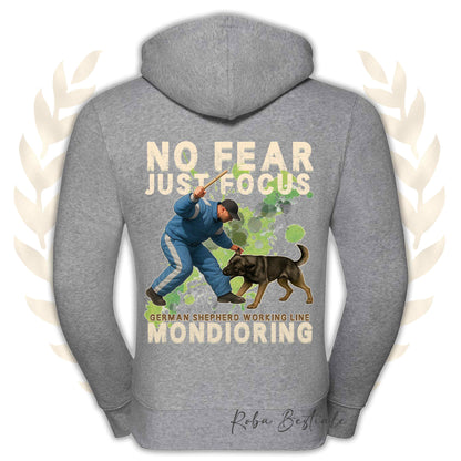 Felpa MONDIO ATTACK2 - PASTORE TEDESCO Da Lavoro "Grigione" - Cappuccio e Zip, Uomo o Donna, in tanti colori - dalla XS alla 5XL
