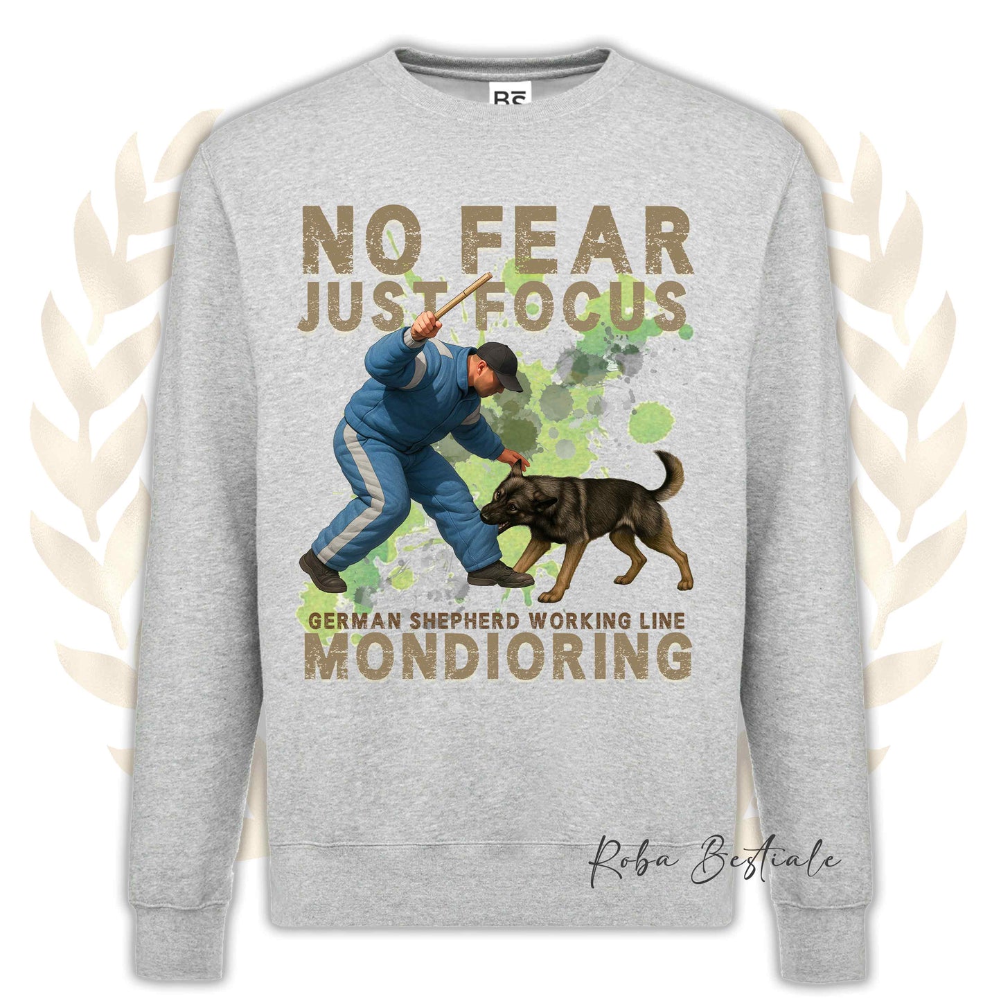 Felpa MONDIO ATTACK2 - PASTORE TEDESCO da Lavoro "Grigione" - Girocollo, Unisex, in tanti colori! - dalla XS alla 3XL