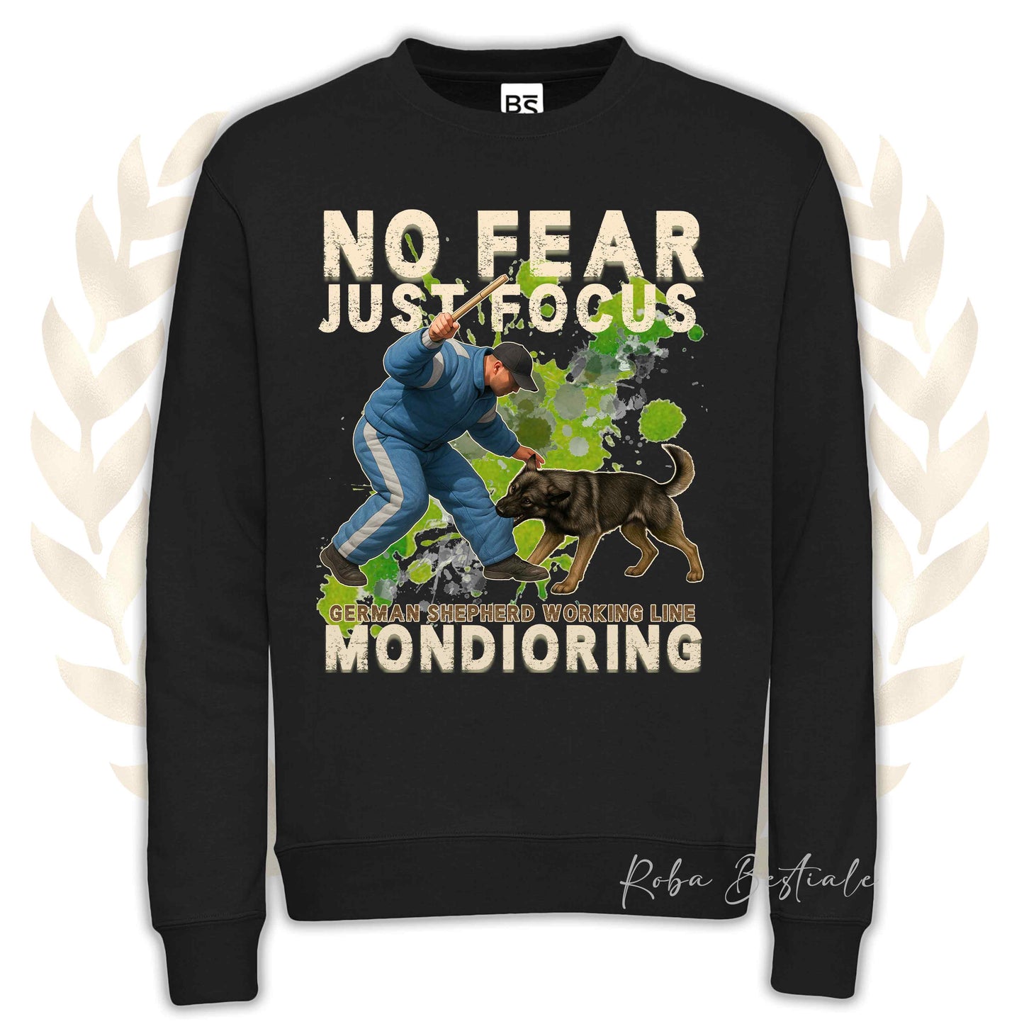 Felpa MONDIO ATTACK2 - PASTORE TEDESCO da Lavoro "Grigione" - Girocollo, Unisex, in tanti colori! - dalla XS alla 3XL