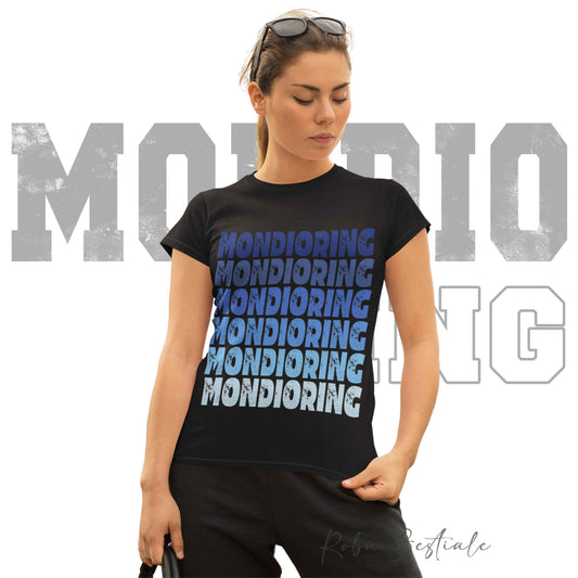 T-Shirt MONDIORING - SCRITTE - NERA, Stampe in tanti colori! Uomo o Donna - Dalla XS alla 5XL
