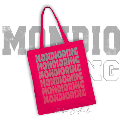 Shopper MONDIORING - SCRITTE - MAGENTA, Stampa disponibile in diversi colori! 100% Cotone