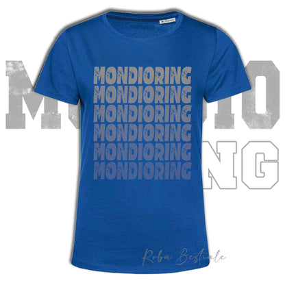 T-Shirt MONDIORING - SCRITTE - BLUE ROYAL, Stampe in tanti colori! Uomo o Donna - Dalla XS alla 5XL