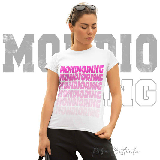 T-Shirt MONDIORING - SCRITTE - BIANCA, Stampe in tanti colori! Uomo o Donna - Dalla XS alla 5XL