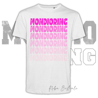 T-Shirt MONDIORING - SCRITTE - BIANCA, Stampe in tanti colori! Uomo o Donna - Dalla XS alla 5XL