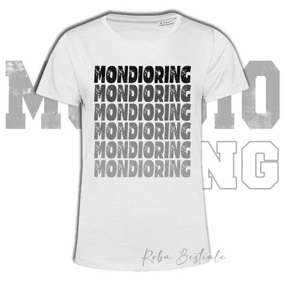 T-Shirt MONDIORING - SCRITTE - BIANCA, Stampe in tanti colori! Uomo o Donna - Dalla XS alla 5XL