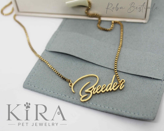 Collana KIRA PET JEWERLY - BREEDER - In Acciaio Inox color ORO - Con catenella a maglia fitta
