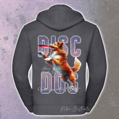 Felpa APTITUDE - DISC DOG - NOVA SCOTIA DUCK TOLLING RETRIEVER - Con Cappuccio e Full Zip, Uomo o Donna, in tanti colori - dalla XS alla 5XL