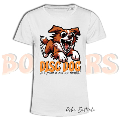 T-Shirt BONKERS - DISC DOG - NOVA SCOTIA DUCK TOLLING RETRIEVER - Uomo o Donna - dalla XS alla 5XL