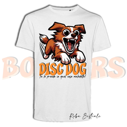 T-Shirt BONKERS - DISC DOG - NOVA SCOTIA DUCK TOLLING RETRIEVER - Uomo o Donna - dalla XS alla 5XL