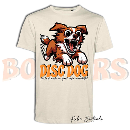 T-Shirt BONKERS - DISC DOG - NOVA SCOTIA DUCK TOLLING RETRIEVER - Uomo o Donna - dalla XS alla 5XL