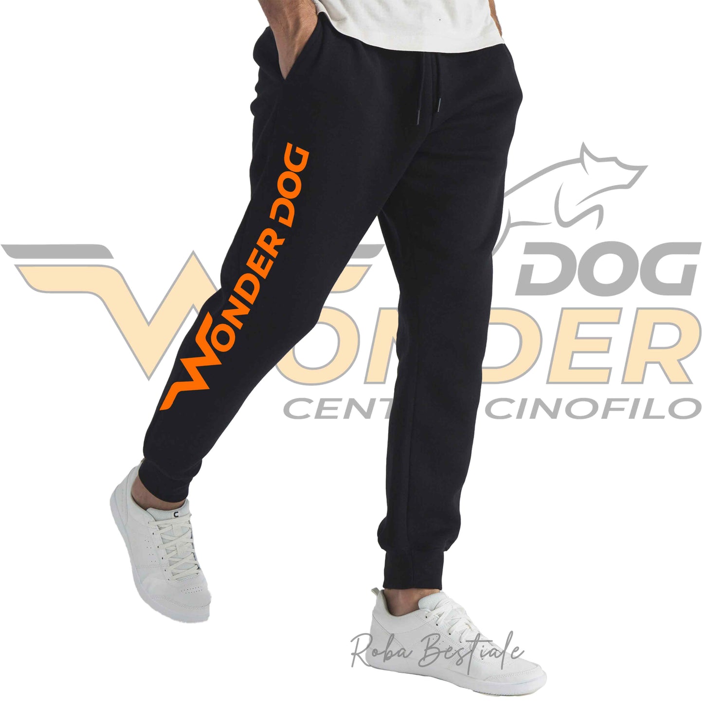 Pantalone WONDERDOG - Neri, in Cotone, felpati internamente - Unisex, dalla XS ala XXL