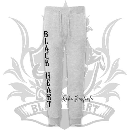 Pantalone BLACK HEART - Modello Astra - GRIGIO CHIARO - in Cotone, felpati internamente - Unisex, dalla XS ala XXL
