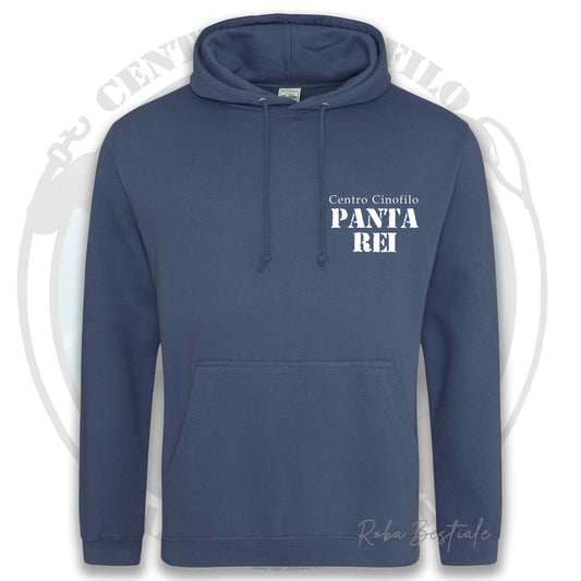Felpa PANTA REI asd - AIRFORCE BLU - Con Cappuccio e Tasconi - dalla XS alla 3XL
