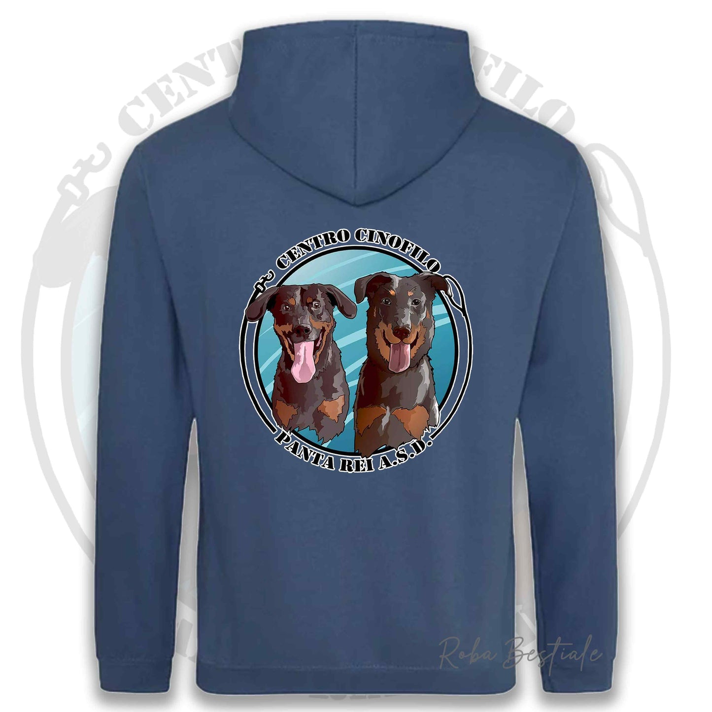Felpa PANTA REI asd - AIRFORCE BLU - Con Cappuccio e Tasconi - dalla XS alla 3XL
