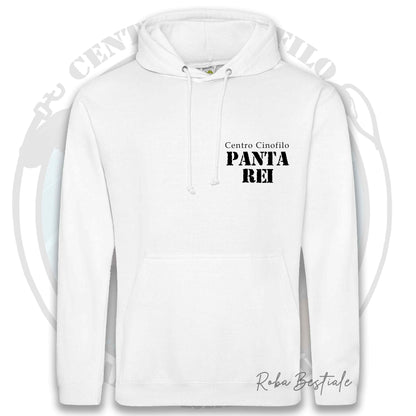 Felpa PANTA REI asd - BIANCA - Con Cappuccio e Tasconi - dalla XS alla 3XL