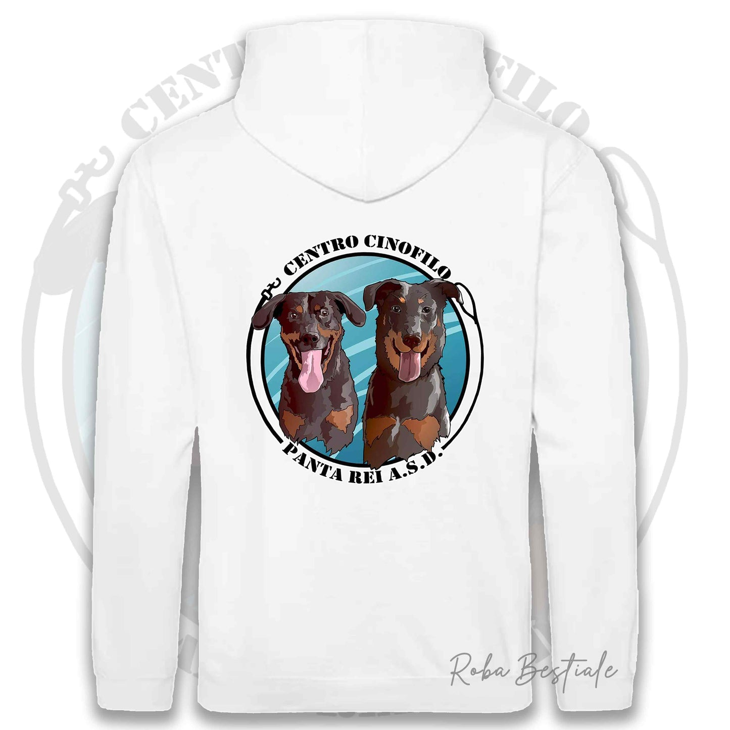 Felpa PANTA REI asd - BIANCA - Con Cappuccio e Tasconi - dalla XS alla 3XL