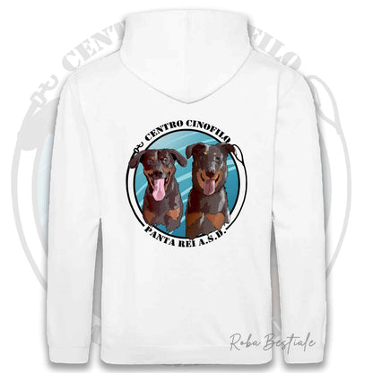 Felpa PANTA REI asd - BIANCA - Con Cappuccio e Tasconi - dalla XS alla 3XL