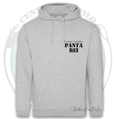 Felpa PANTA REI asd - GRIGIA - Con Cappuccio e Tasconi - dalla XS alla 5XL