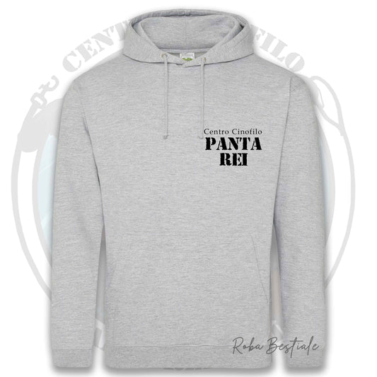 Felpa PANTA REI asd - GRIGIA - Con Cappuccio e Tasconi - dalla XS alla 5XL