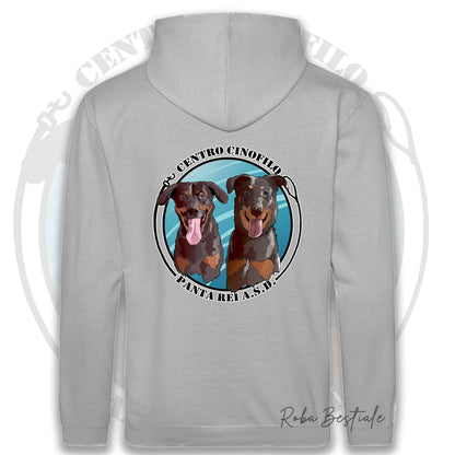 Felpa PANTA REI asd - GRIGIA - Con Cappuccio e Tasconi - dalla XS alla 5XL