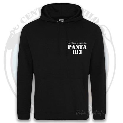 Felpa PANTA REI asd - NERA - Con Cappuccio e Tasconi - dalla XS alla 5XL