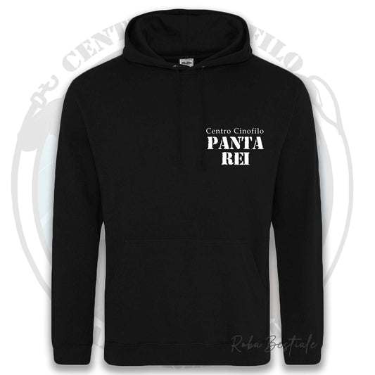 Felpa PANTA REI asd - NERA - Con Cappuccio e Tasconi - dalla XS alla 5XL