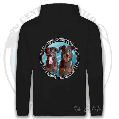 Felpa PANTA REI asd - NERA - Con Cappuccio e Tasconi - dalla XS alla 5XL