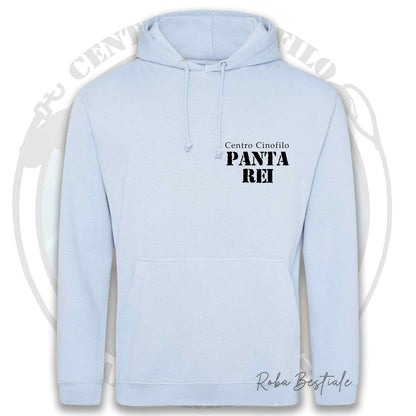 Felpa PANTA REI asd - SKY BLUE - Con Cappuccio e Tasconi - dalla XS alla 3XL