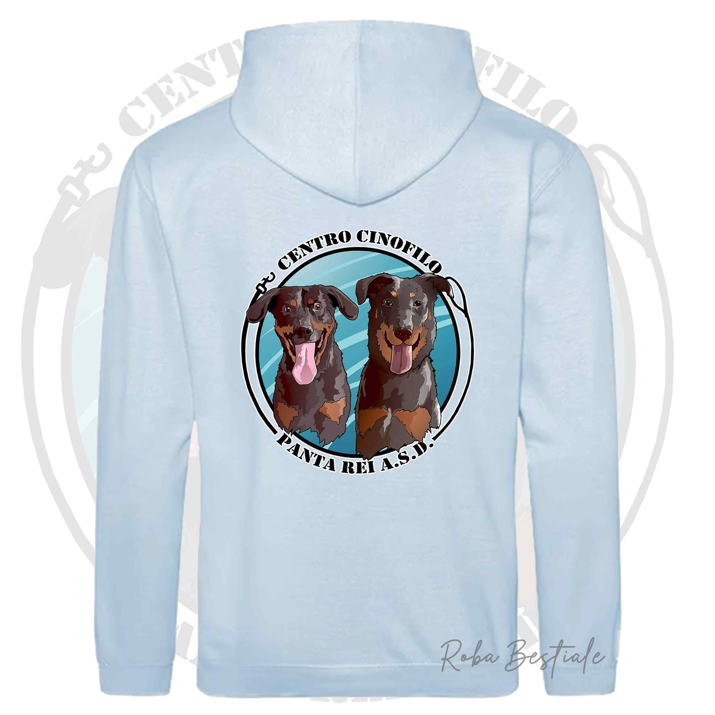 Felpa PANTA REI asd - SKY BLUE - Con Cappuccio e Tasconi - dalla XS alla 3XL