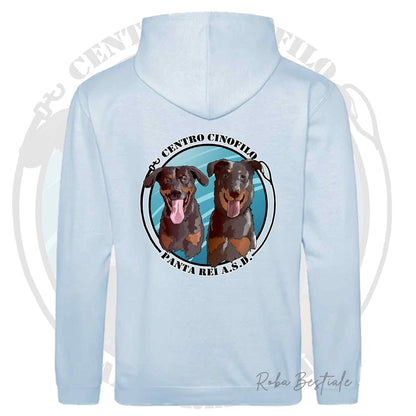 Felpa PANTA REI asd - SKY BLUE - Con Cappuccio e Tasconi - dalla XS alla 3XL