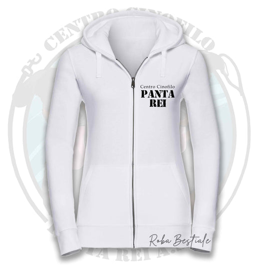 Felpa PANTA REI asd - BIANCA, NERA o GRIGIA - Full Zip, Uomo o Donna - dalla XS alla 5XL