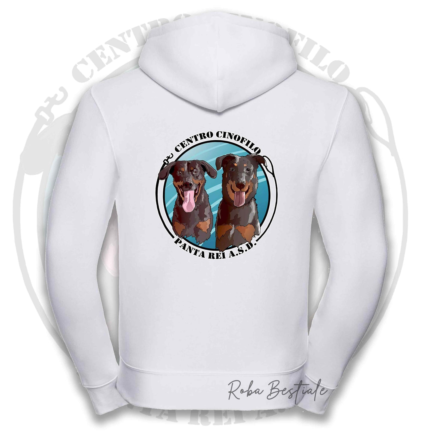Felpa PANTA REI asd - BIANCA, NERA o GRIGIA - Full Zip, Uomo o Donna - dalla XS alla 5XL