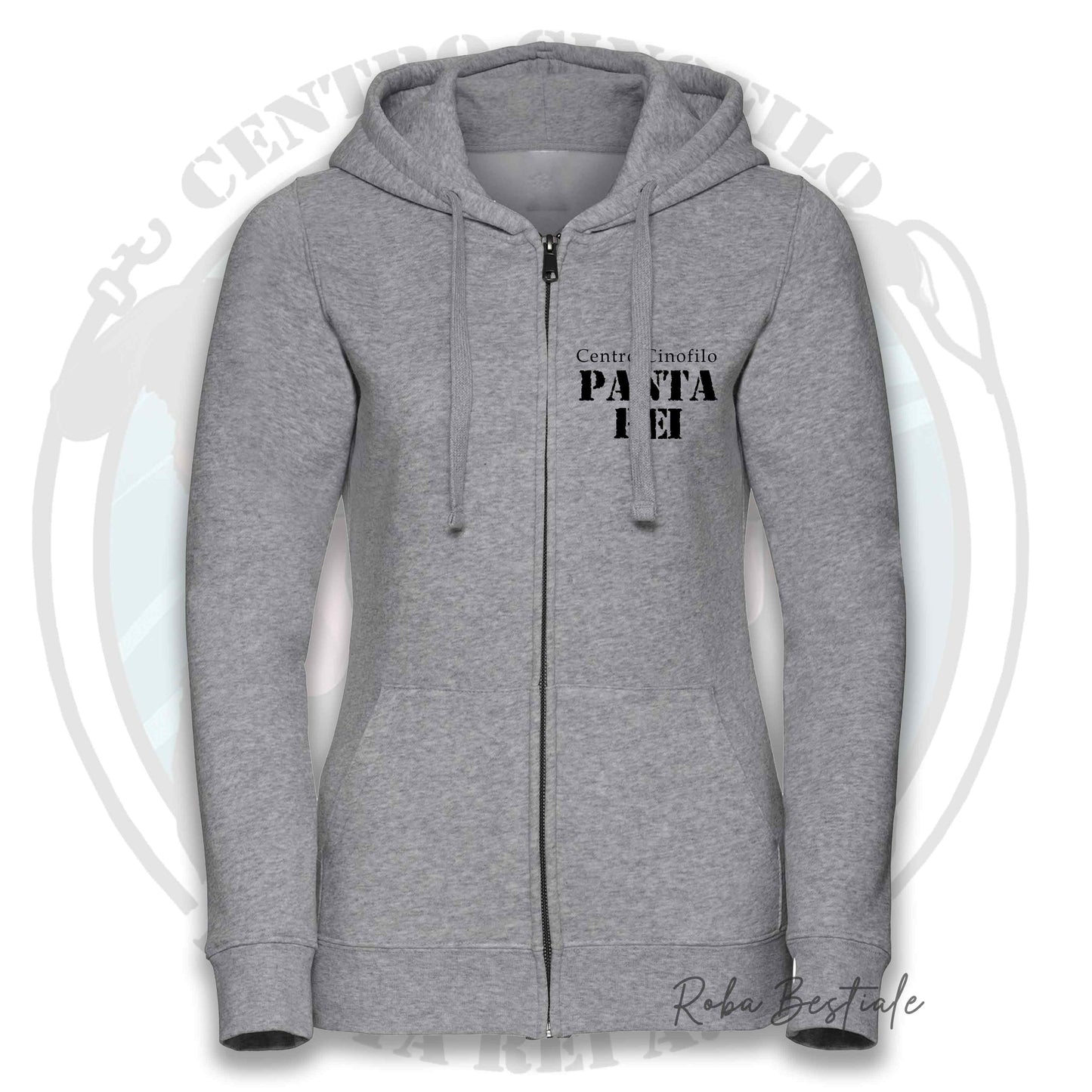 Felpa PANTA REI asd - BIANCA, NERA o GRIGIA - Full Zip, Uomo o Donna - dalla XS alla 5XL
