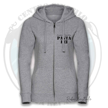 Felpa PANTA REI asd - BIANCA, NERA o GRIGIA - Full Zip, Uomo o Donna - dalla XS alla 5XL