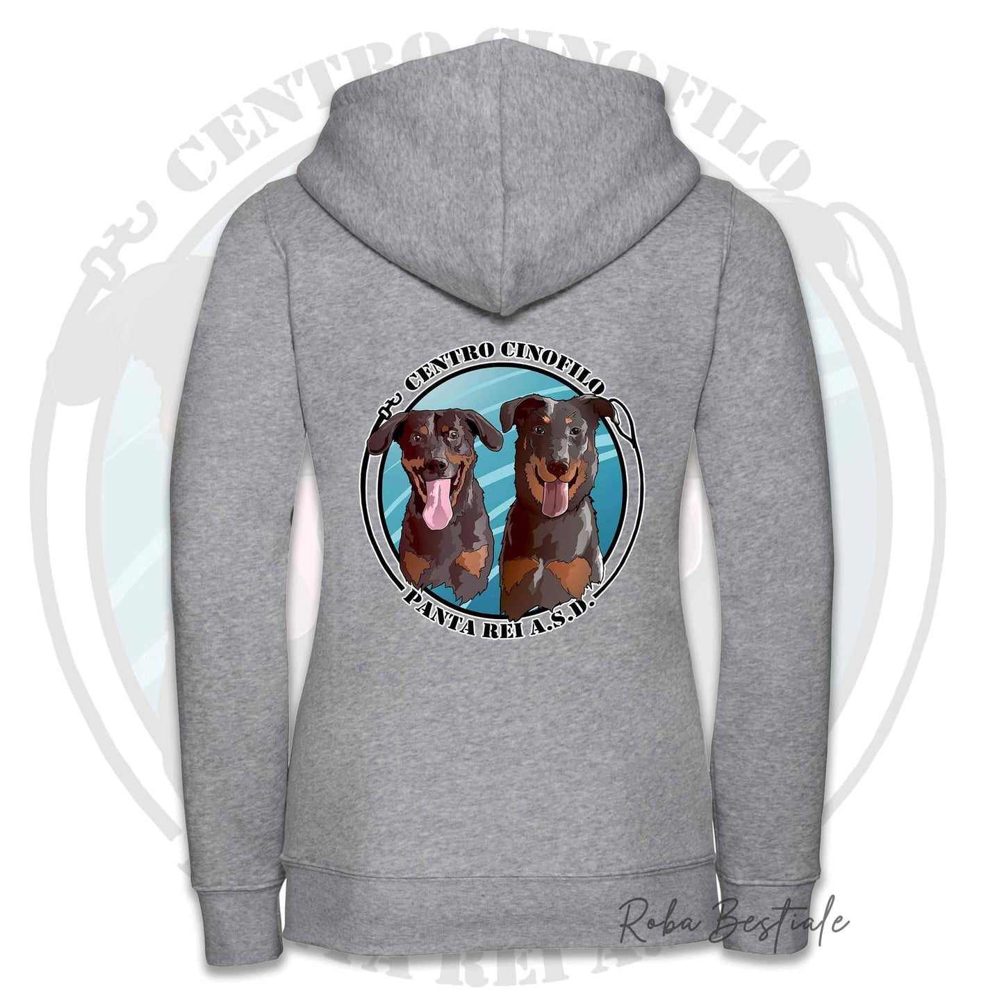 Felpa PANTA REI asd - BIANCA, NERA o GRIGIA - Full Zip, Uomo o Donna - dalla XS alla 5XL