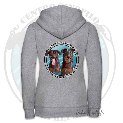 Felpa PANTA REI asd - BIANCA, NERA o GRIGIA - Full Zip, Uomo o Donna - dalla XS alla 5XL